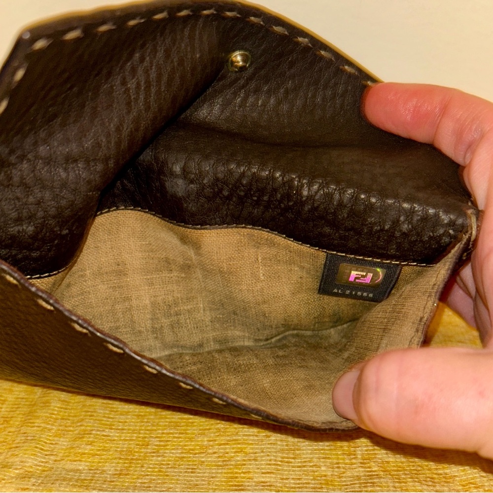 Fendi Selleria dark brown leather long wallet NICE! Authentic and SO SOFT - Picture 5 of 11